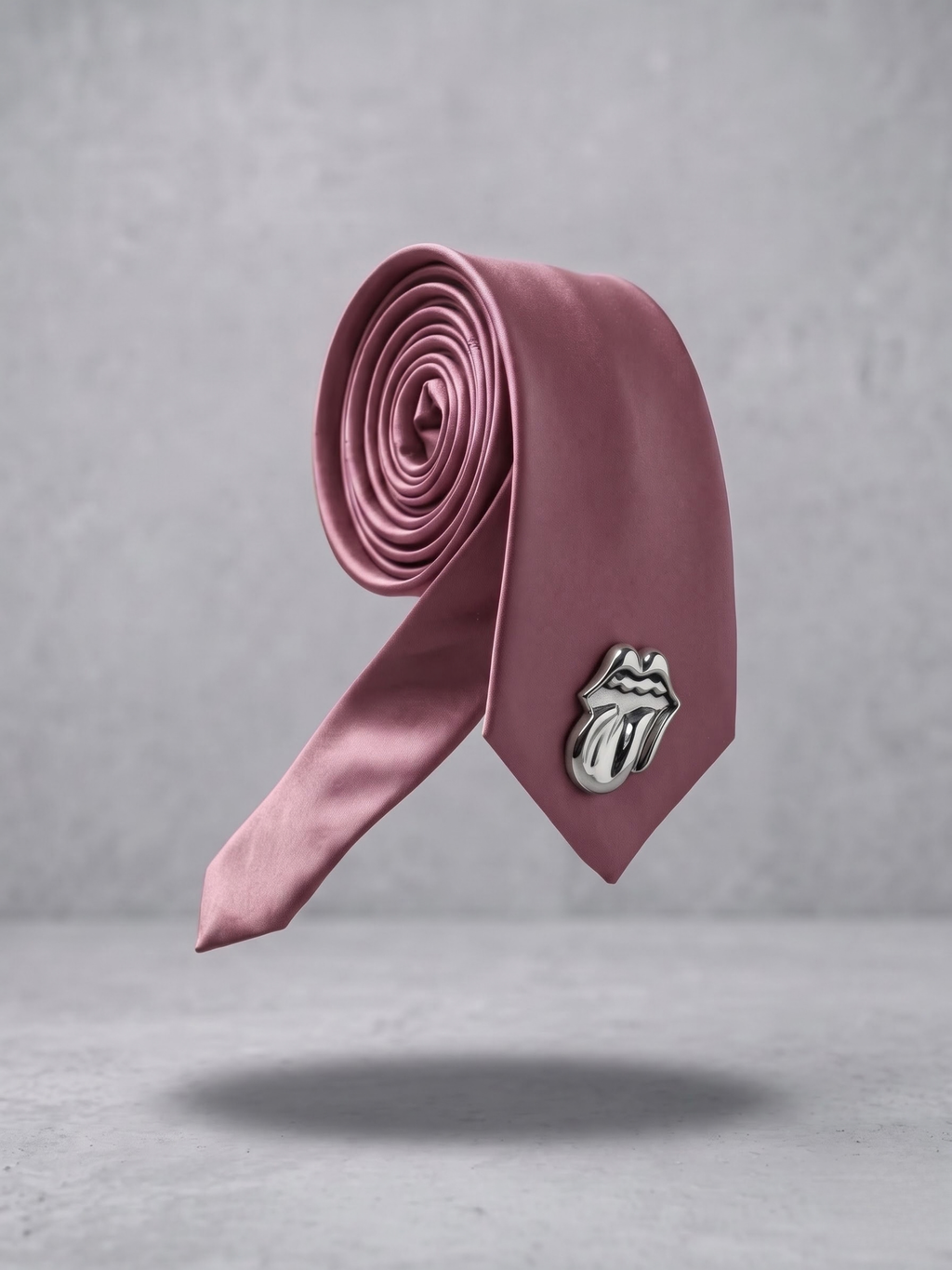 Rose Chrome Satin Tie