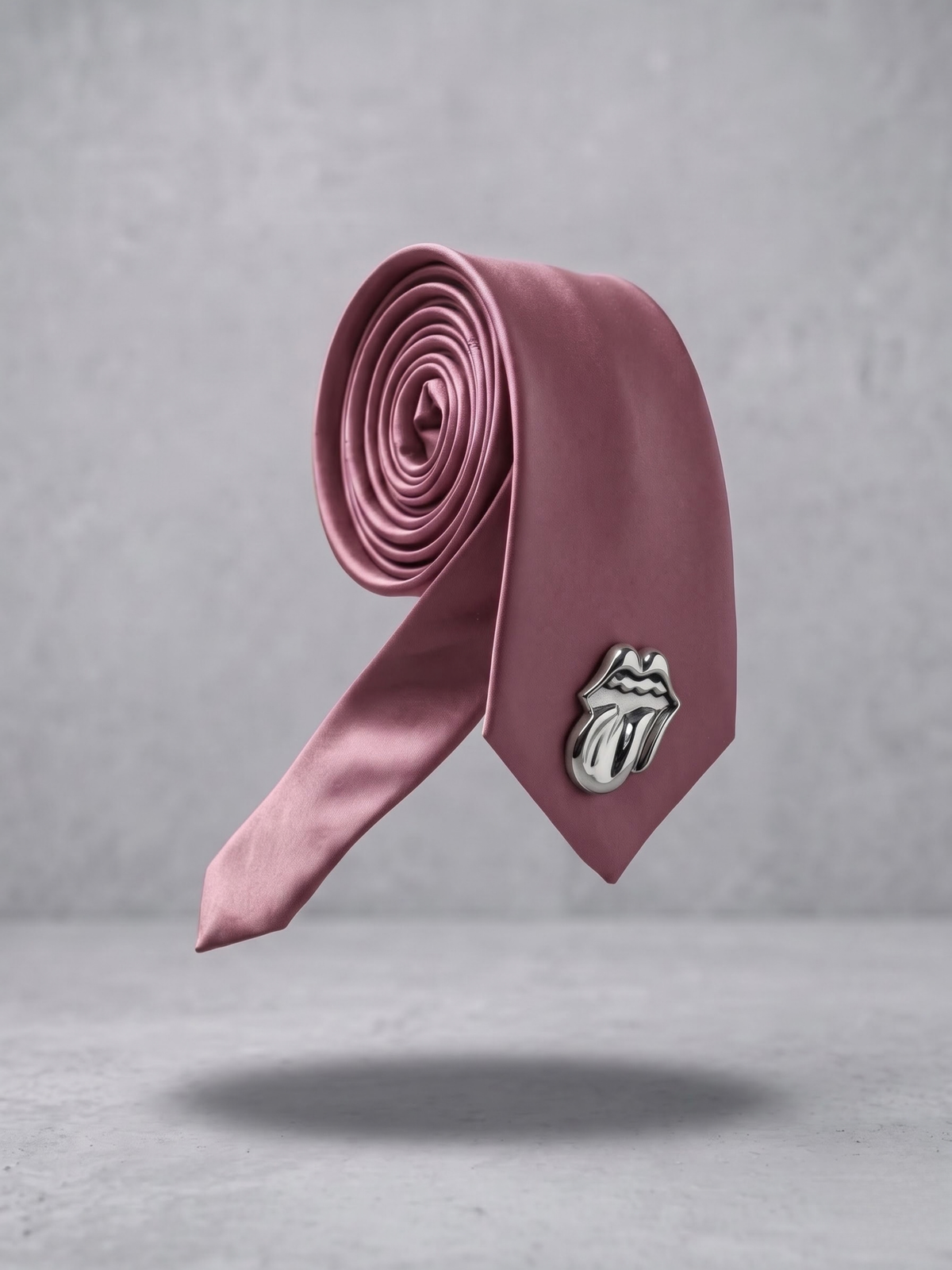Rose Chrome Satin Tie