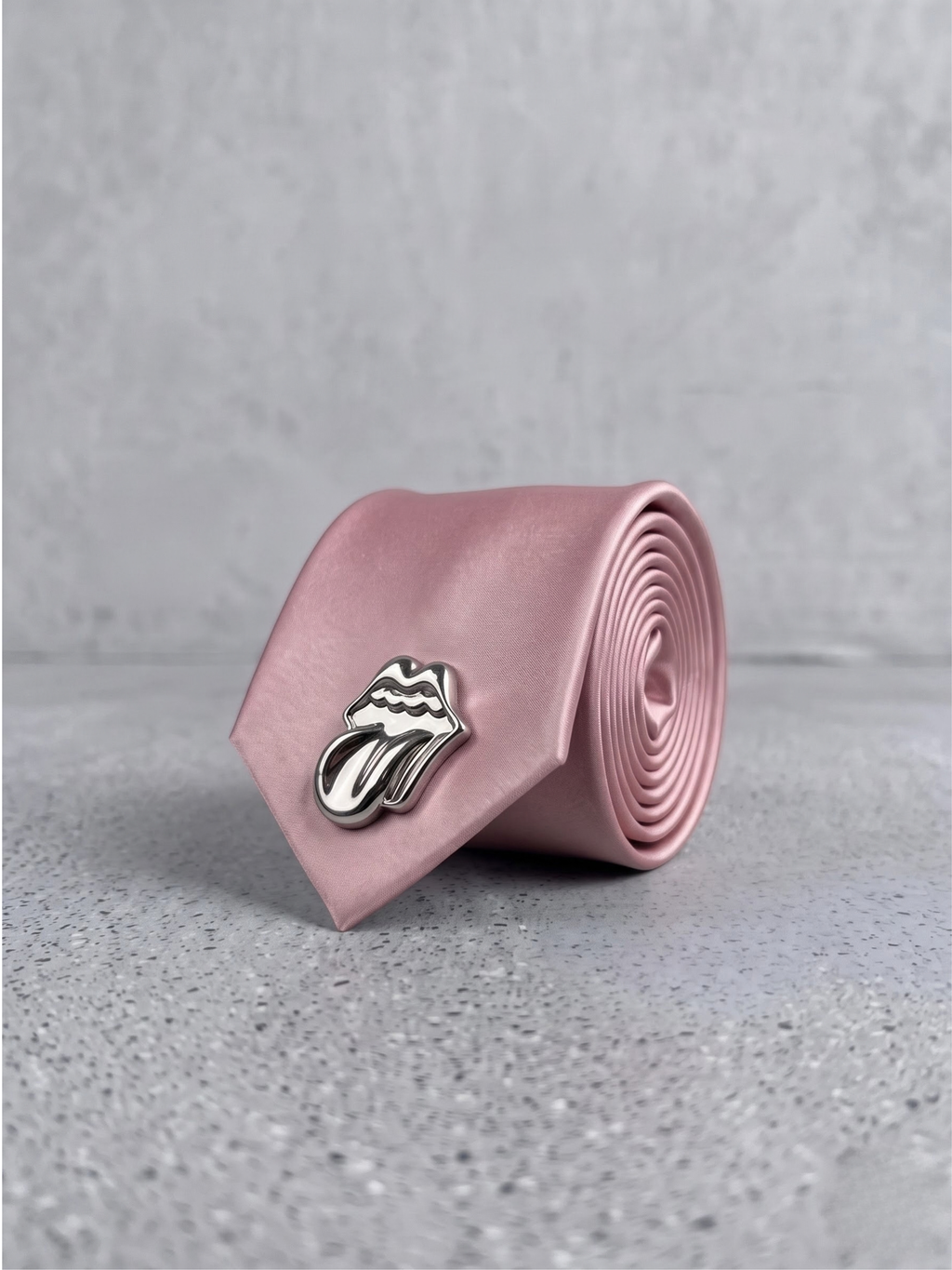 Rose Chrome Satin Tie