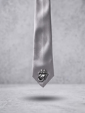 Silver Icon Satin Tie