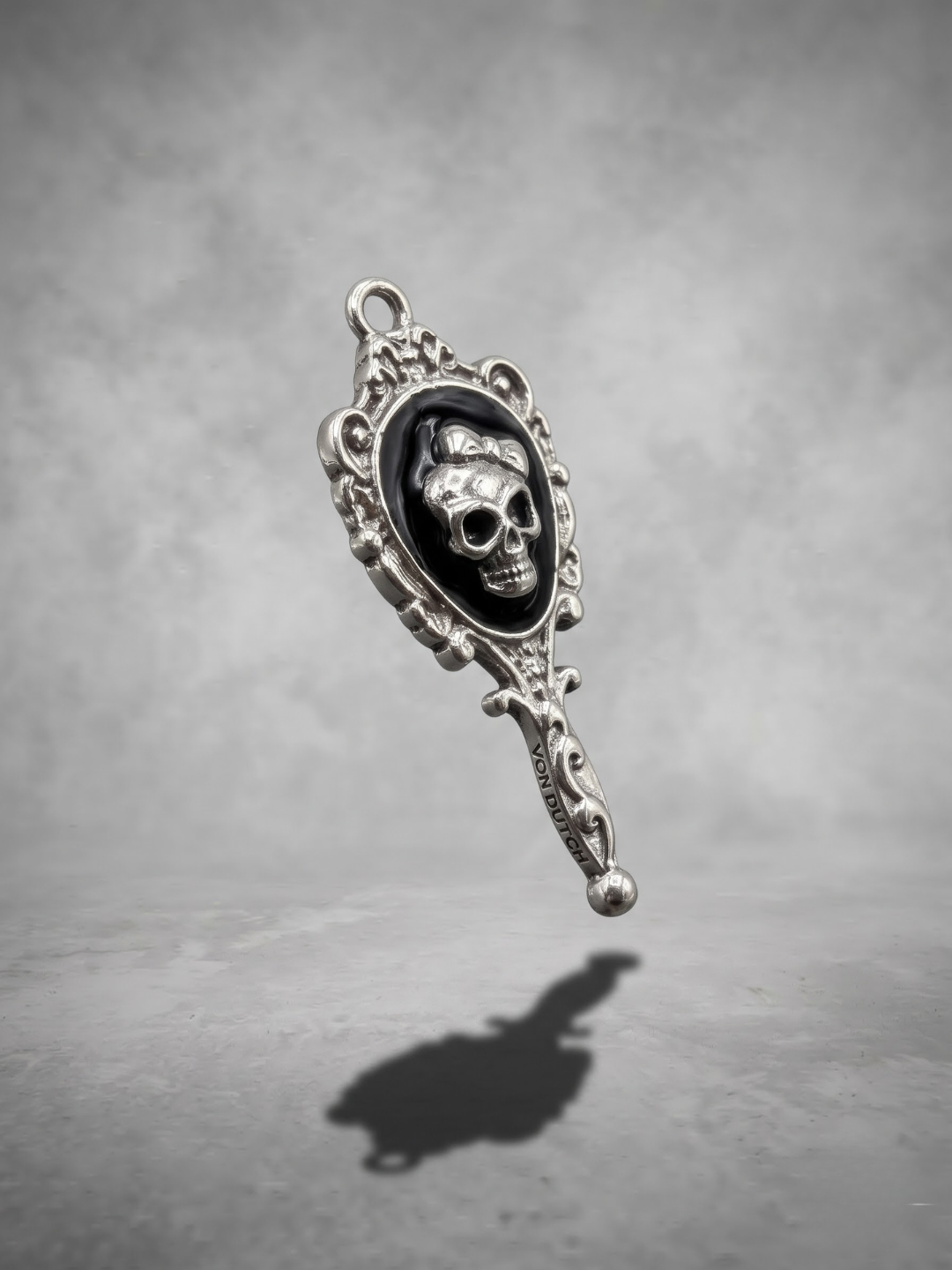 Gothic Skull Mirror Pendant
