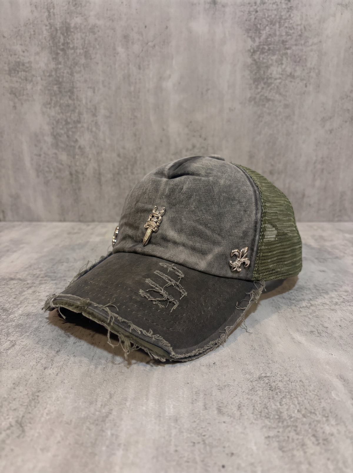 The Dagger & Fleur Distressed Trucker Cap