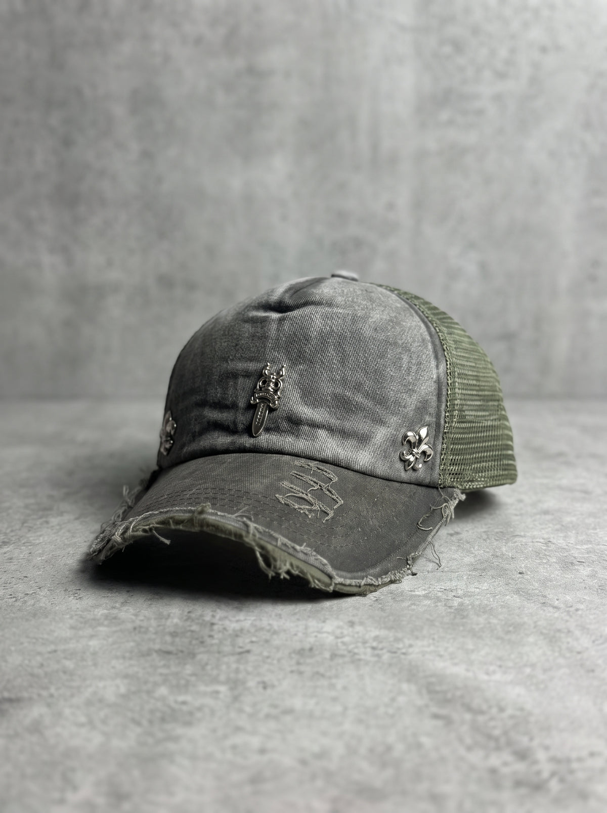 The Dagger & Fleur Distressed Trucker Cap