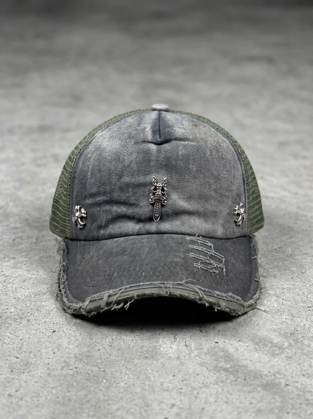 The Dagger & Fleur Distressed Trucker Cap