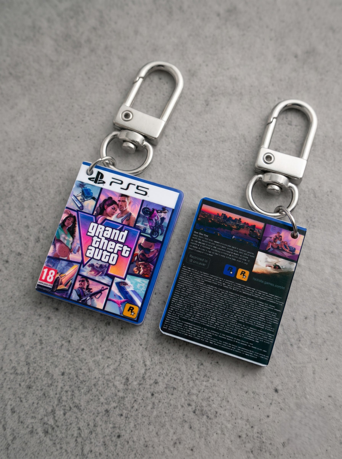 GTA V PS5 Game Case Keychain – Mini Gamer Edition