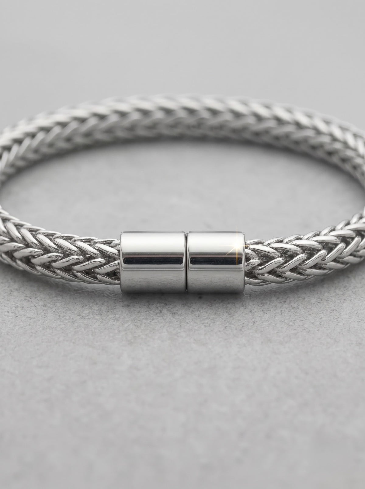 Silver Woven Rope Chain Bracelet