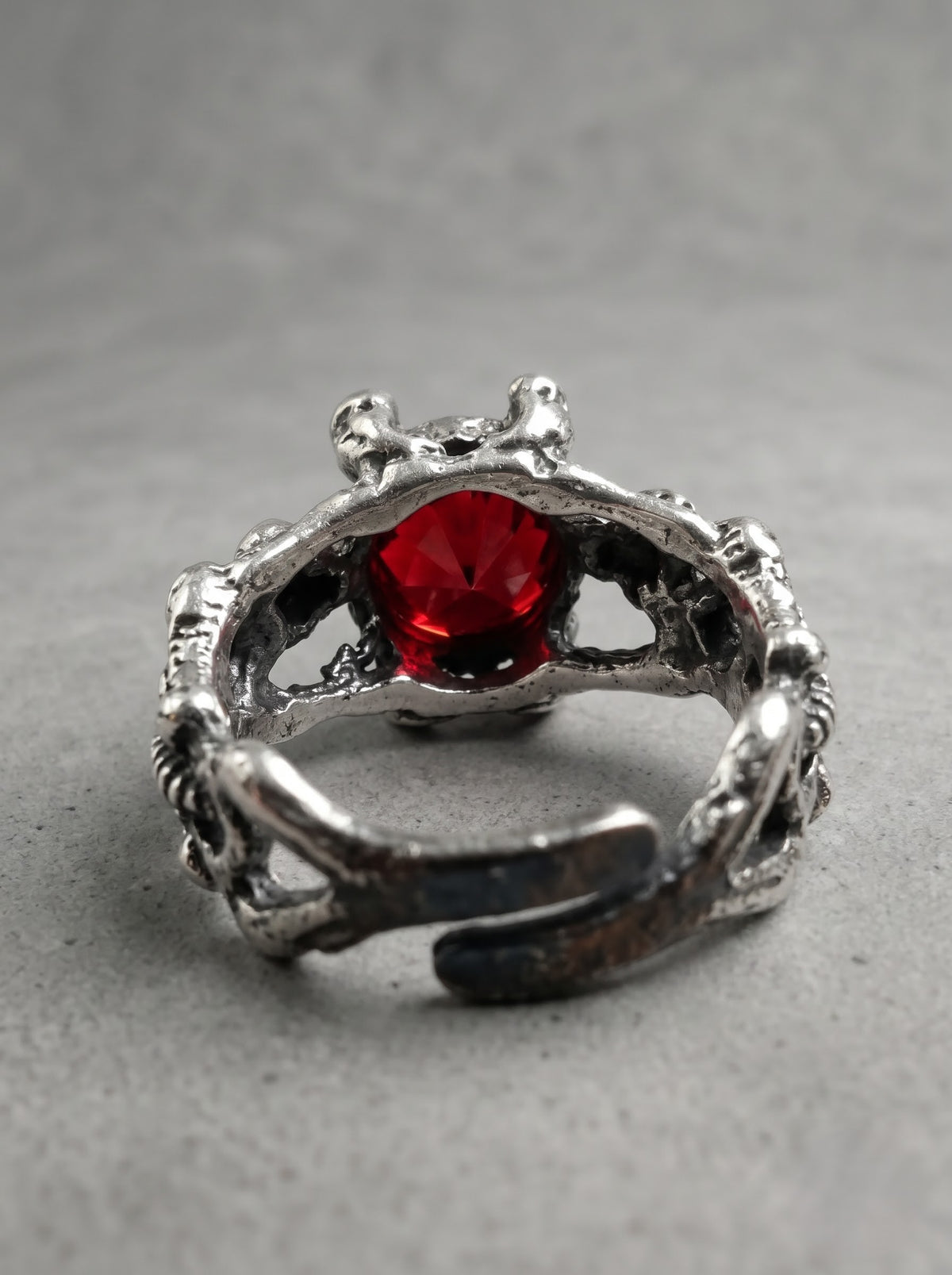 Crimson Skull Cuff Ring