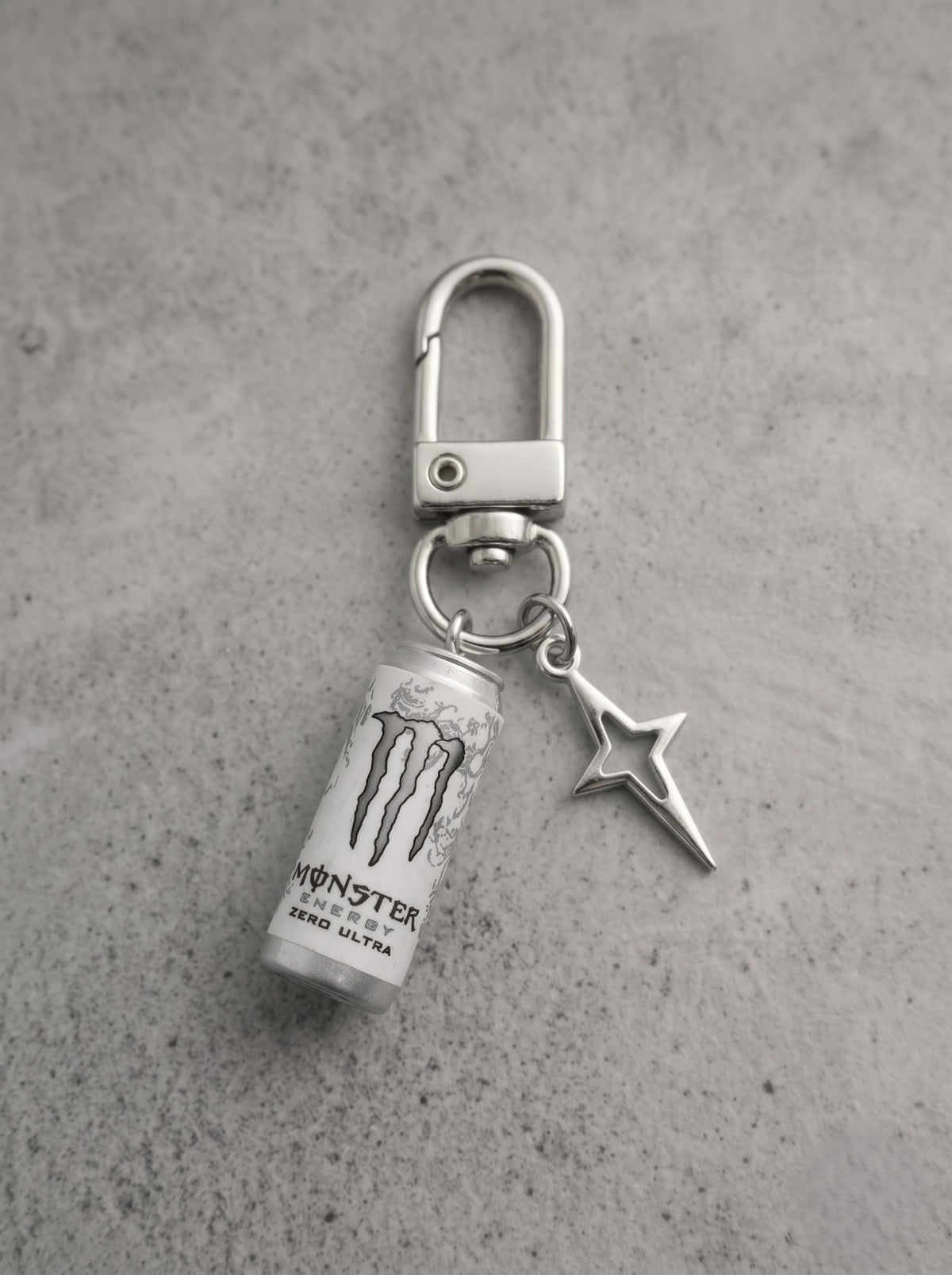 Monster Zero Ultra Mini Can Keychain – Silver Star Edition