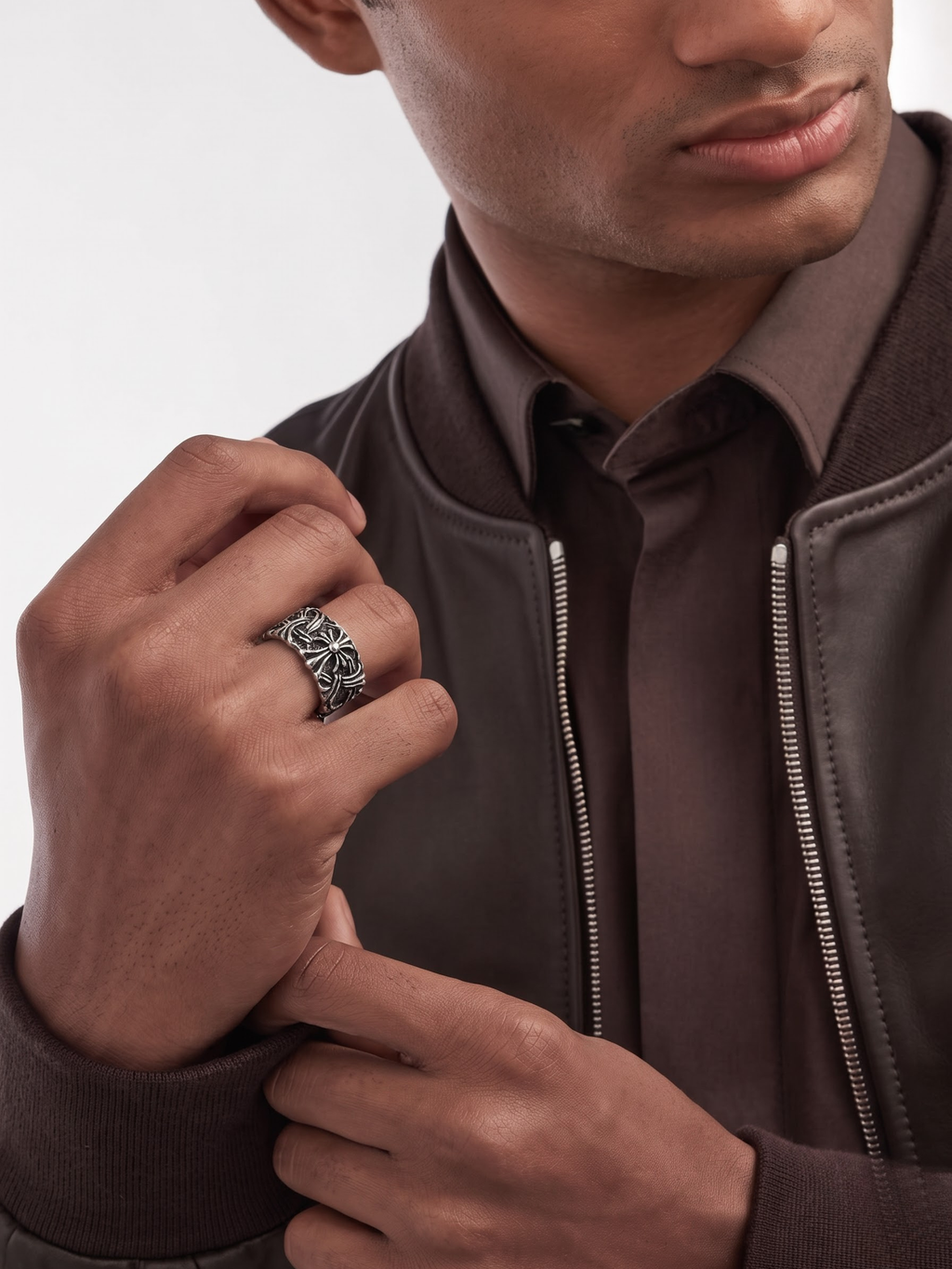 Gothic Cross Filigree Open Ring