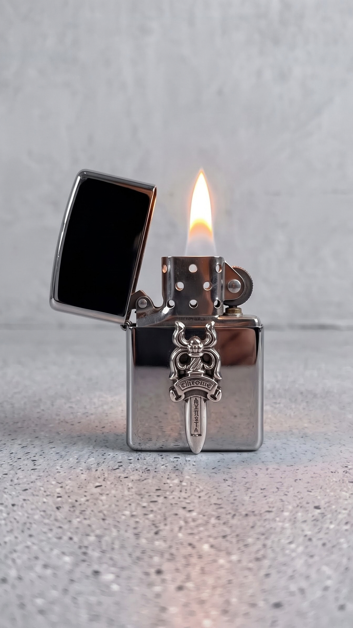 Chrome Dagger Flip Lighter