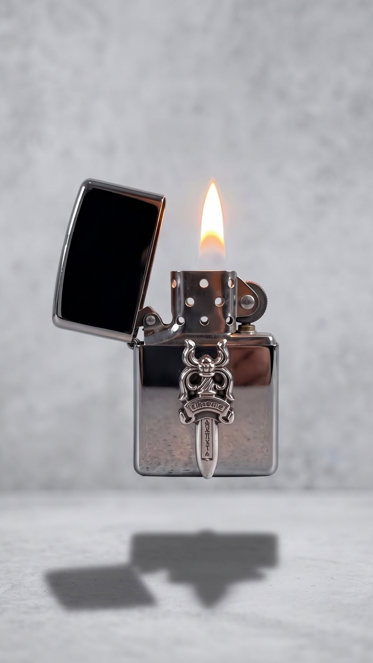 Chrome Dagger Flip Lighter