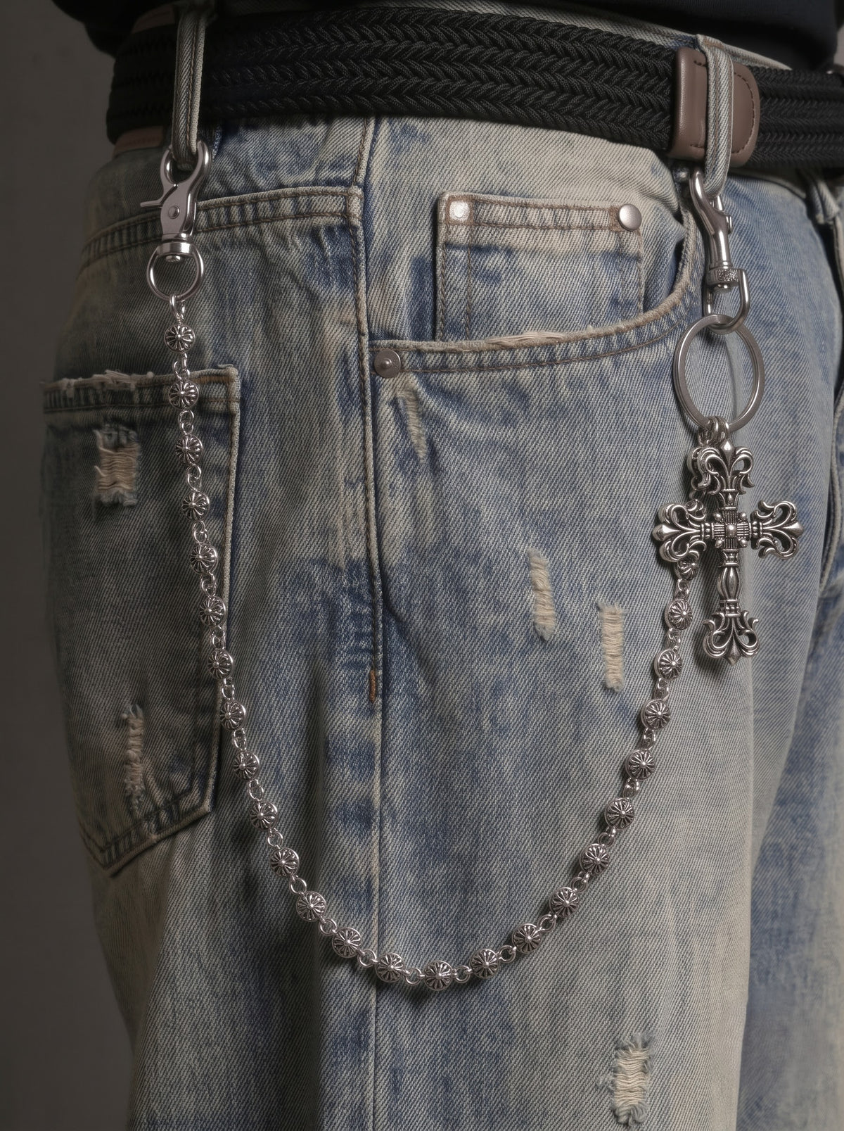 Gothic Fleur Cross Pant Chain