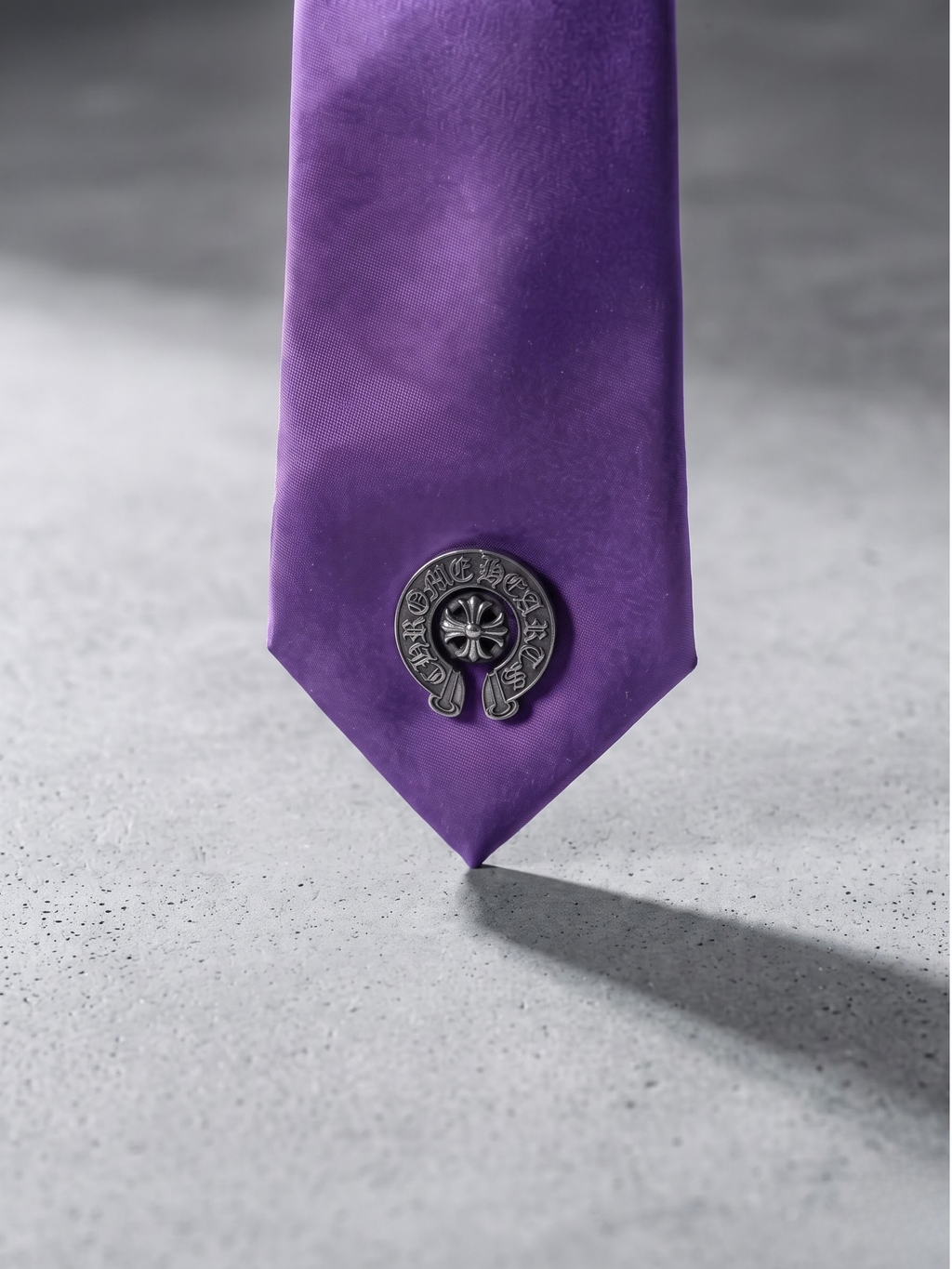 Royal Violet Crest Satin Tie