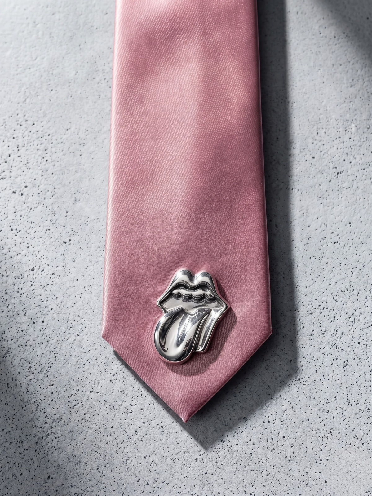 Rose Chrome Satin Tie