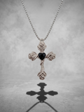 Midnight Rose Cross Necklace
