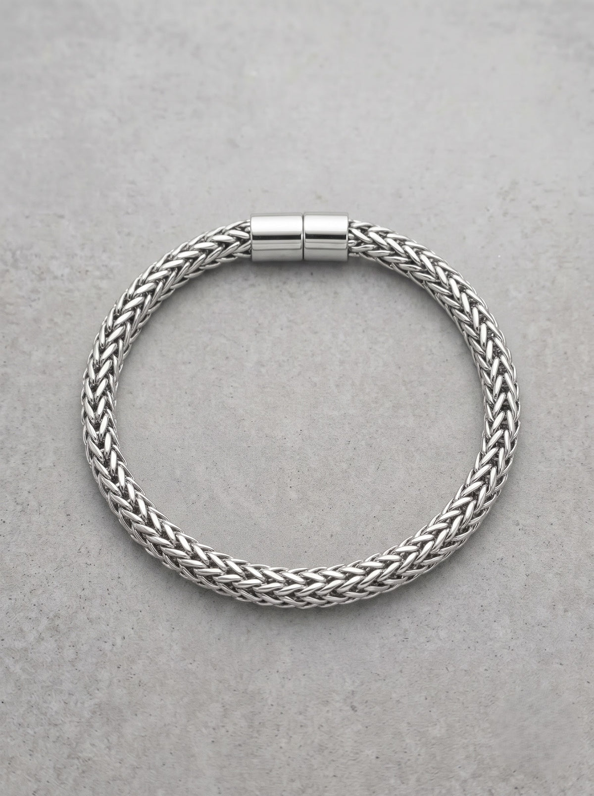 Silver Woven Rope Chain Bracelet