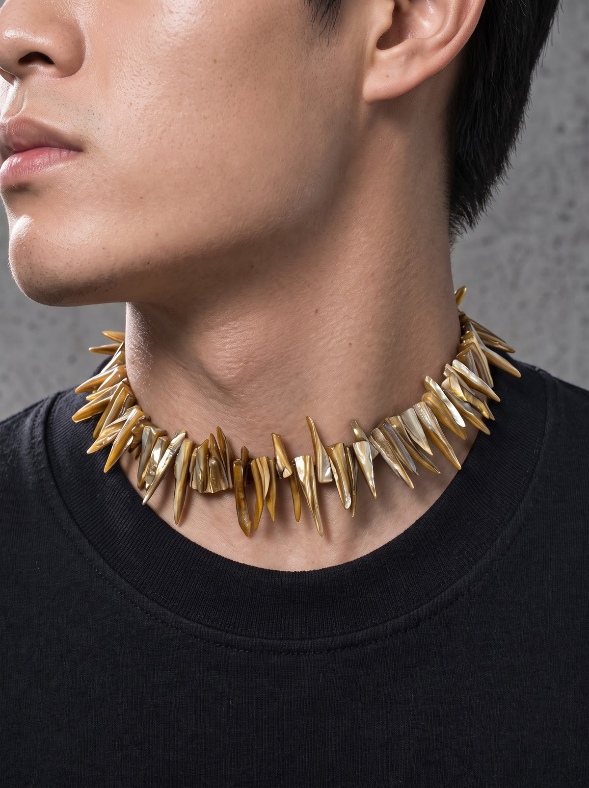 Golden Spike Shell Necklace