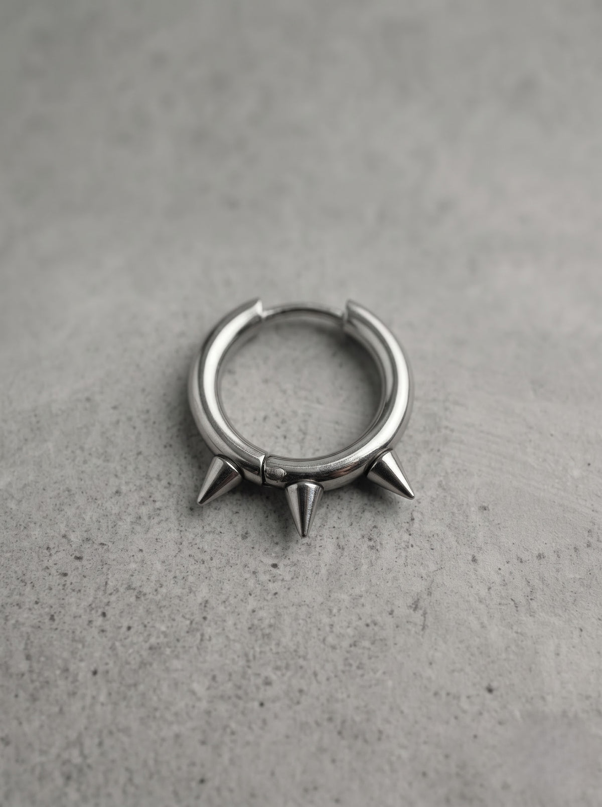 Silver Triple Spike Hoop Earring – Punk Minimal Edition