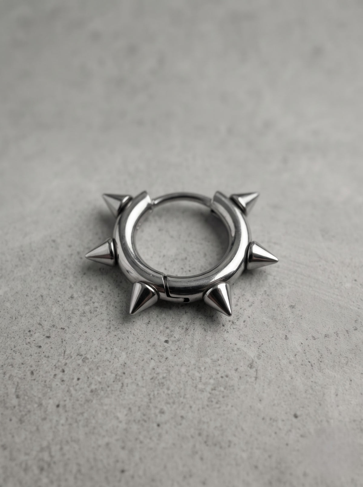 Silver Spiked Hoop Earring – Punk Gothic Studded Edition