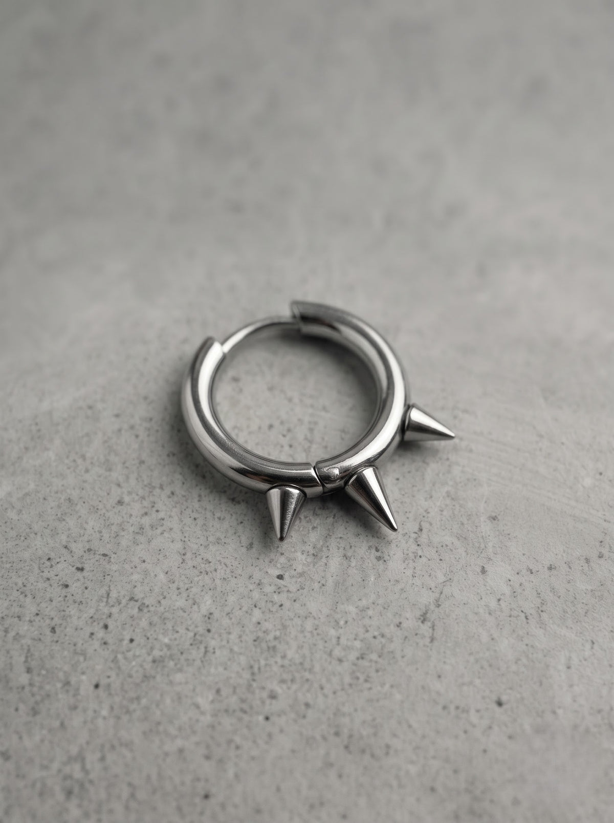 Silver Triple Spike Hoop Earring – Punk Minimal Edition