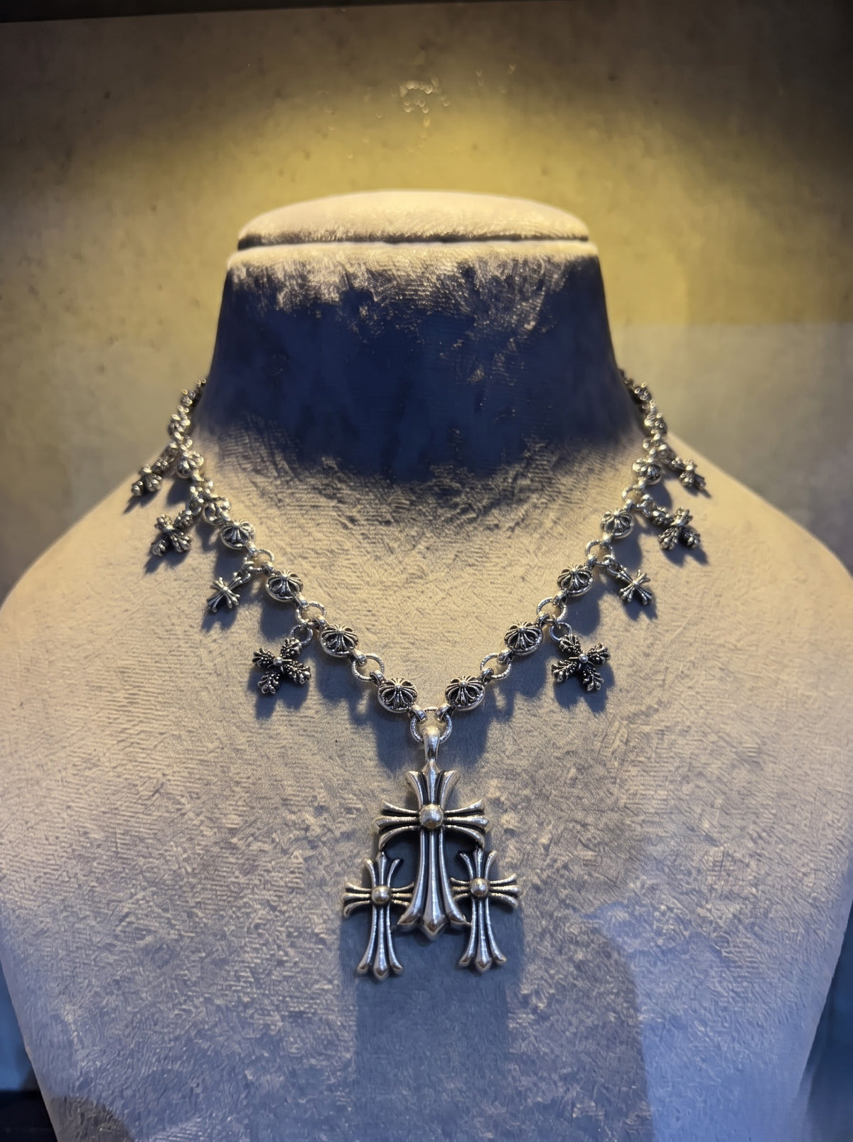 Gothic Trinity Cross Necklace