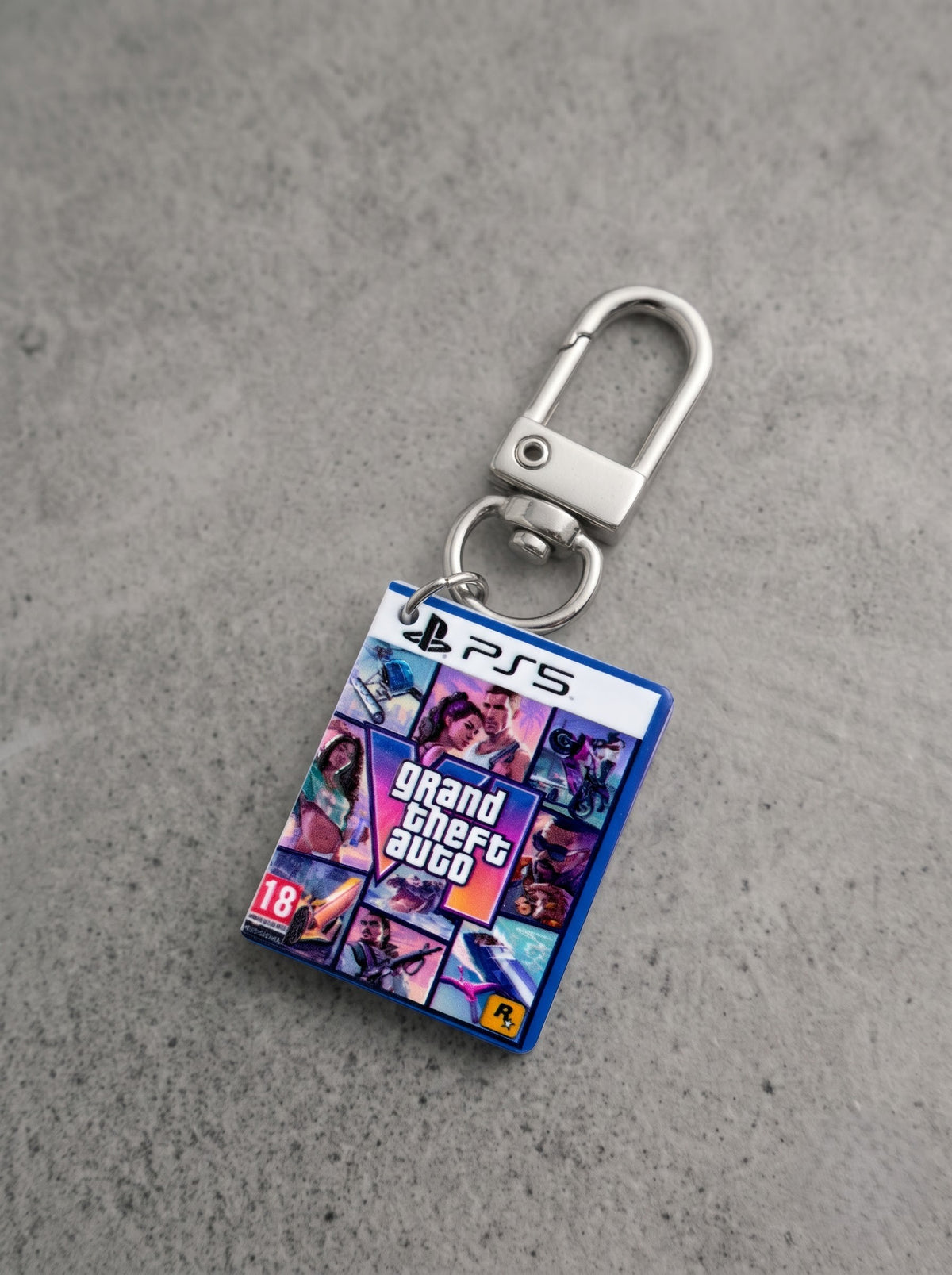 GTA V PS5 Game Case Keychain – Mini Gamer Edition