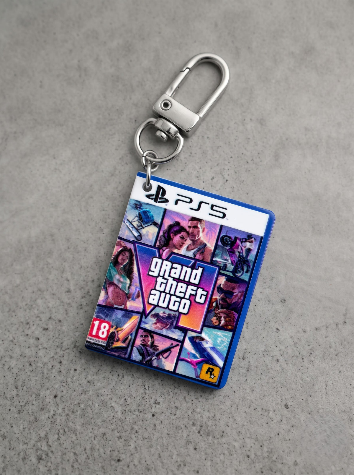 GTA V PS5 Game Case Keychain – Mini Gamer Edition