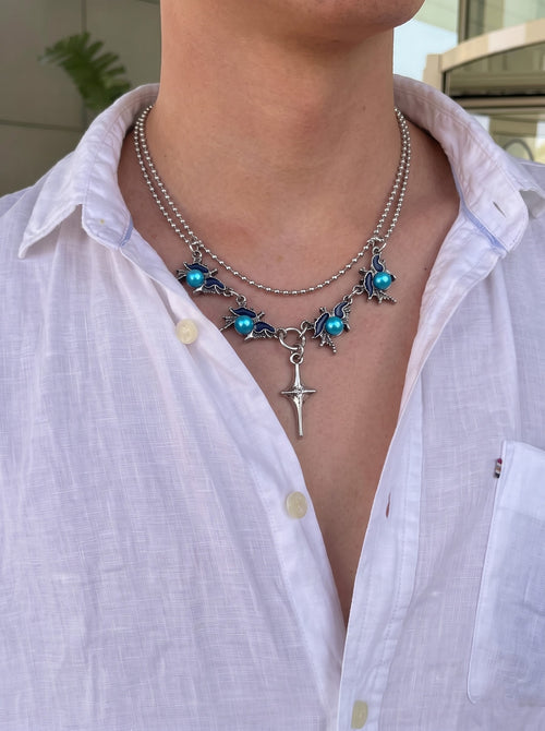 Celestial Azure Thorn Necklace