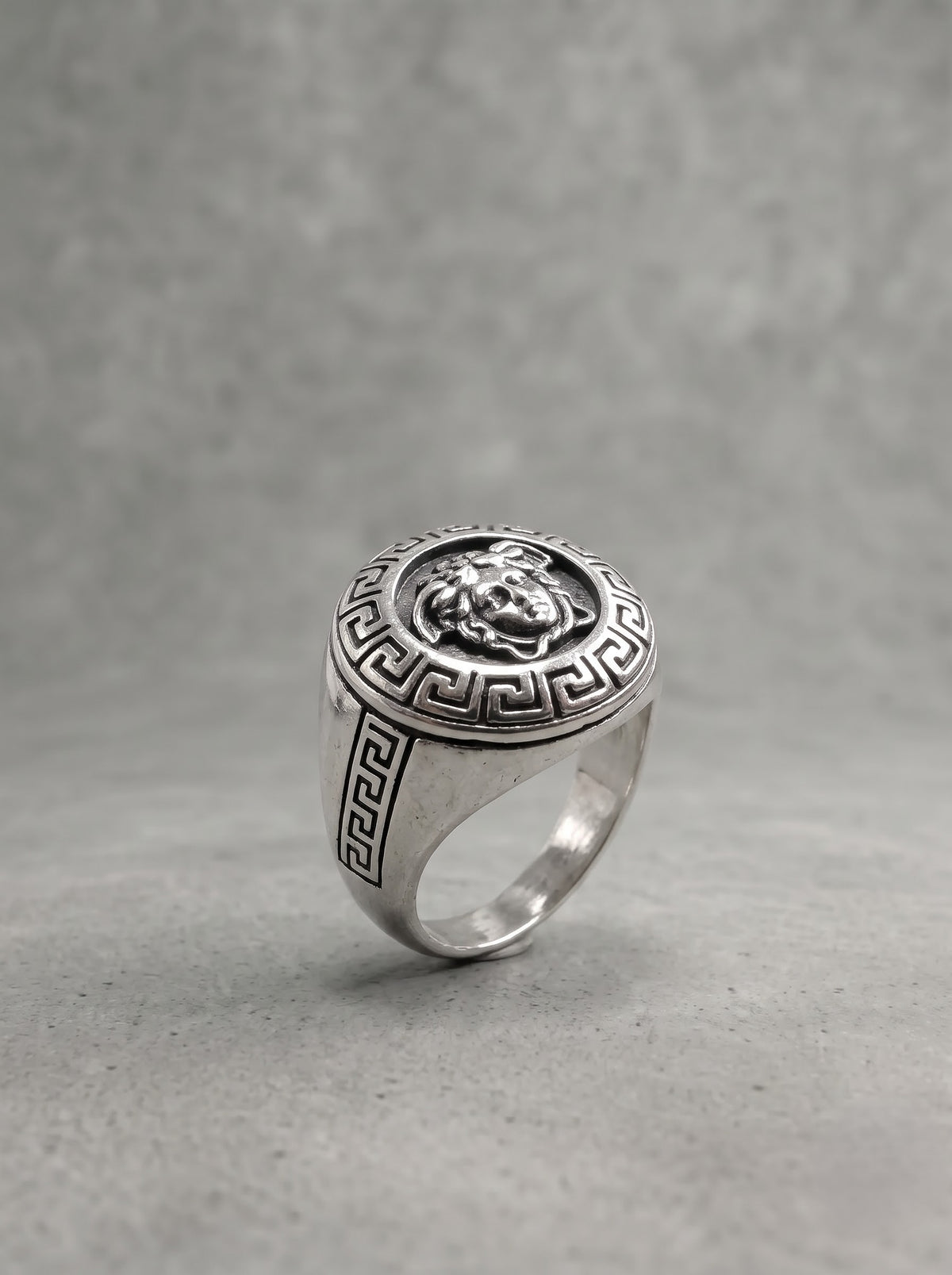 Versa Greek Medusa Statement Ring