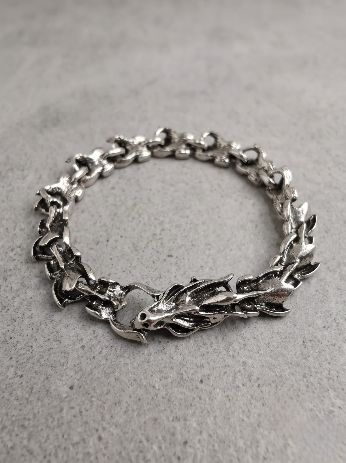 Silver Dragon Link Bracelet