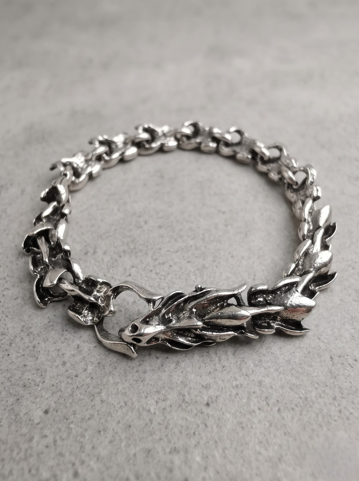Silver Dragon Link Bracelet