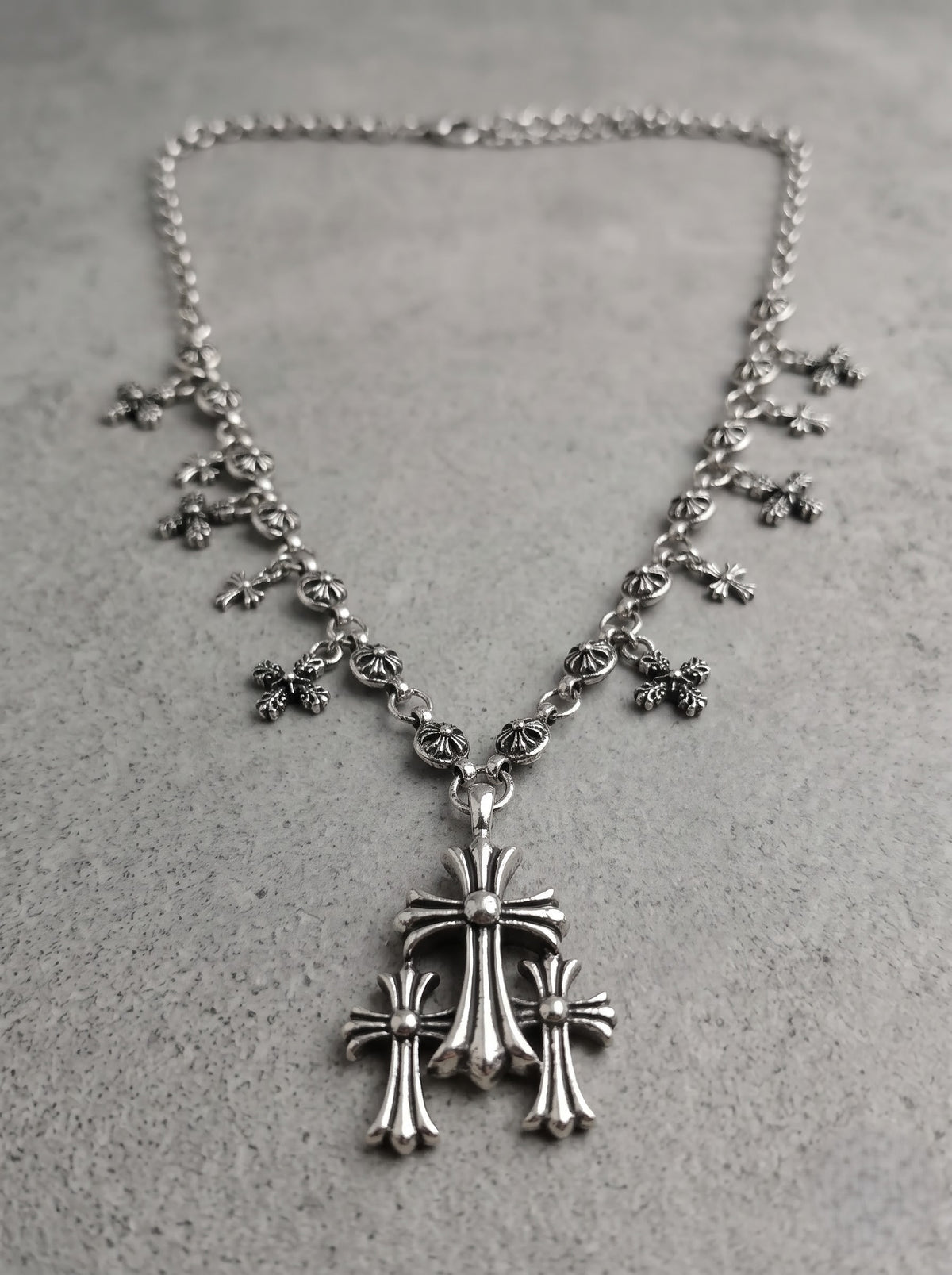 Gothic Trinity Cross Necklace