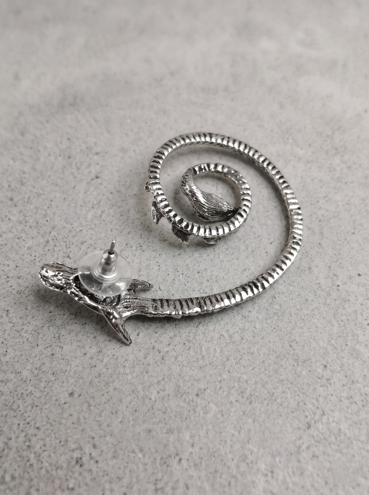 Silver Dragon Spiral Ear Cuff