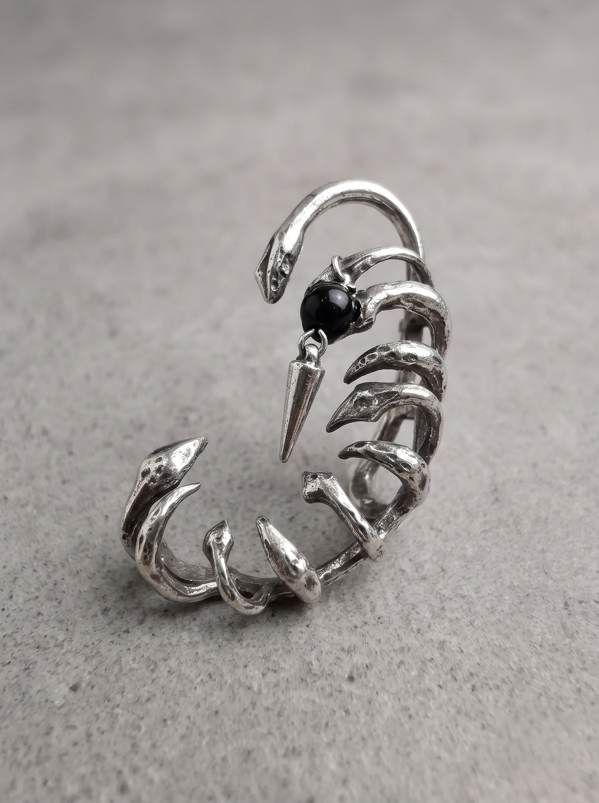 Silver Serpent Spine Ear Cuff