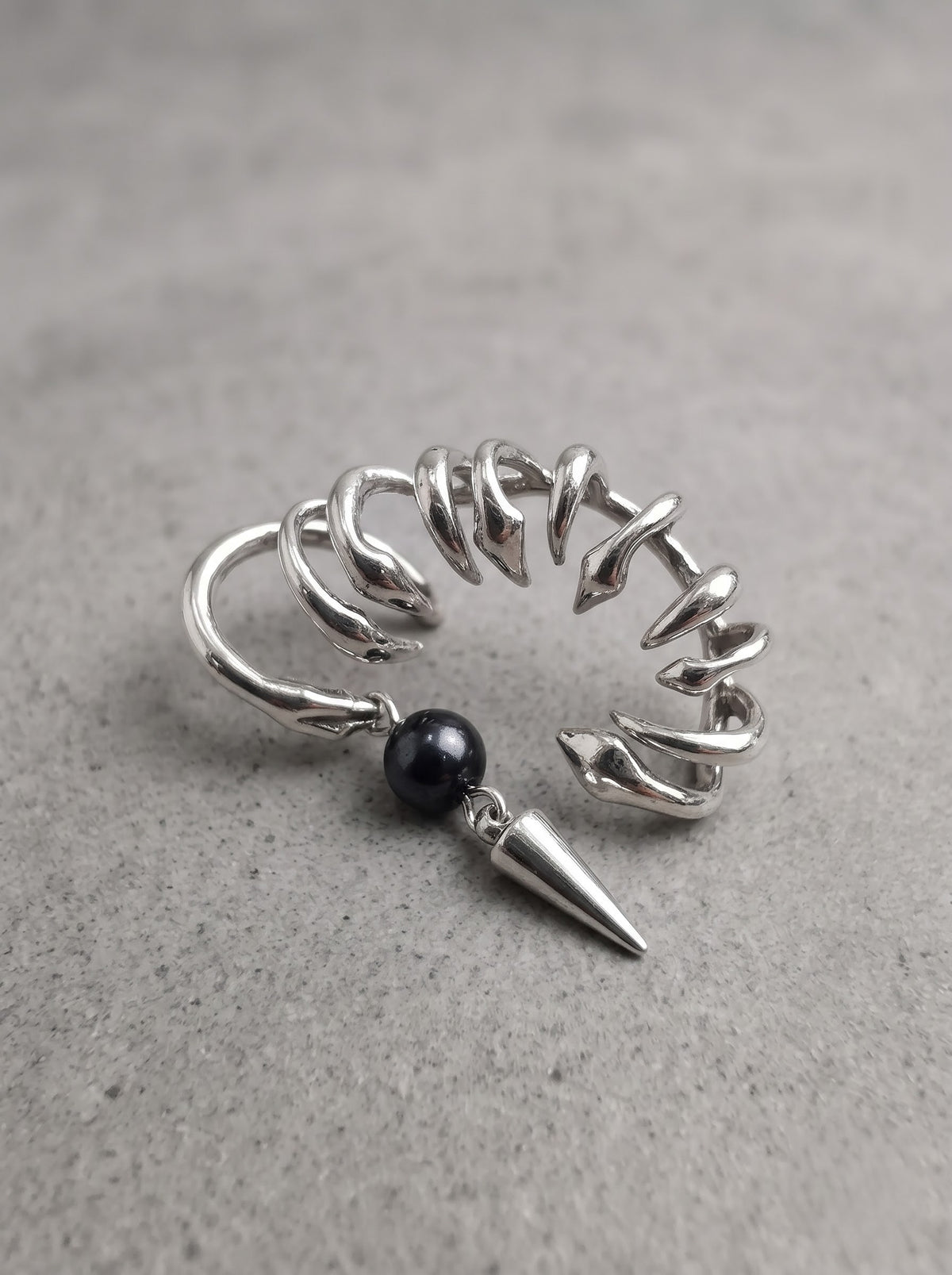 Silver Serpent Spine Ear Cuff