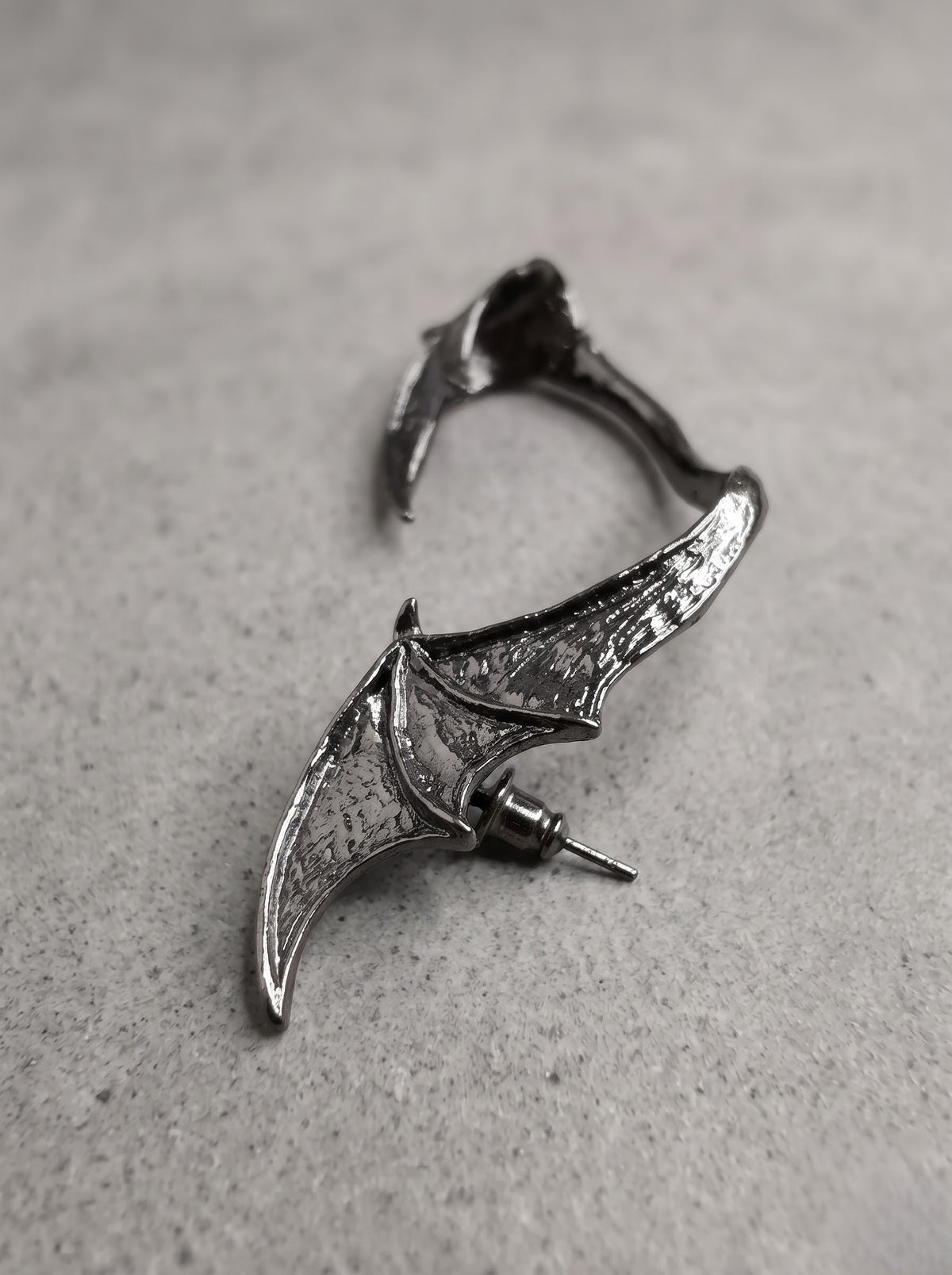 Silver Bat Wing Ear Cuff
