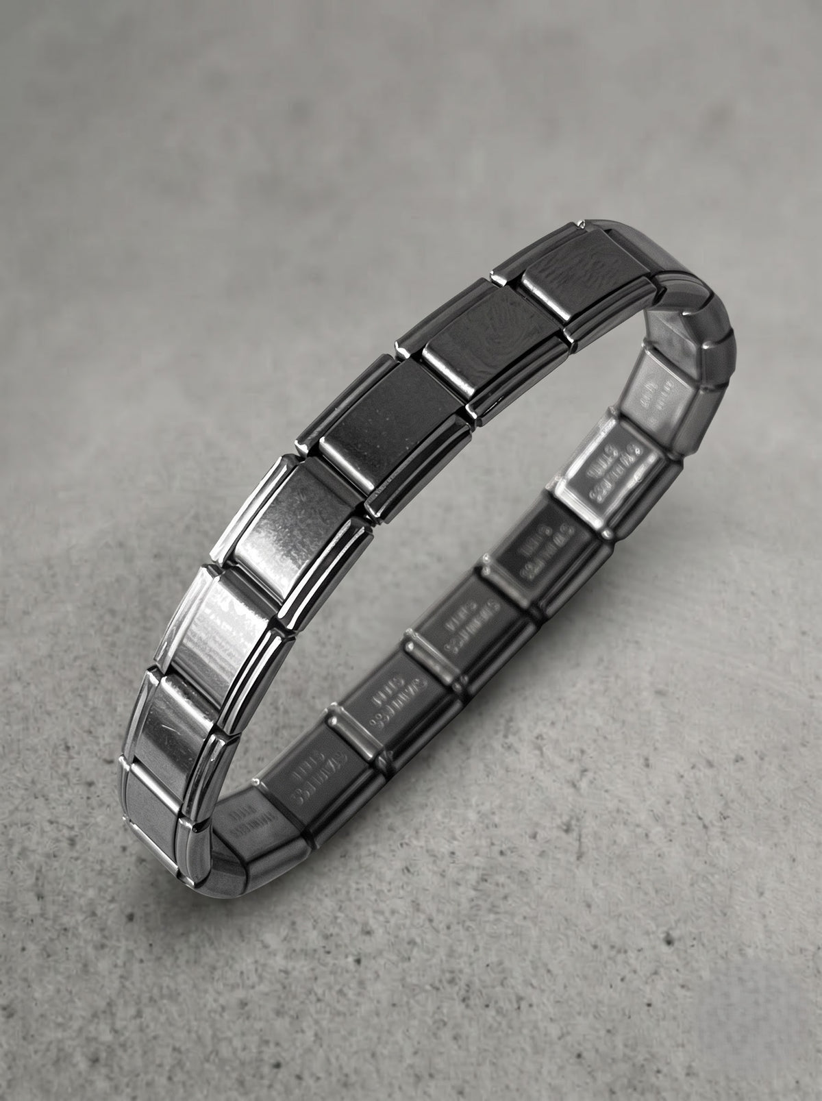 Gunmetal Stainless Steel Link Bracelet – Minimalist Stretch Edition