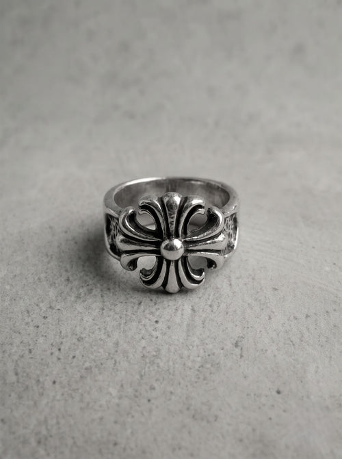 Antique Silver Gothic Cross Ring – Openwork Statement Edition