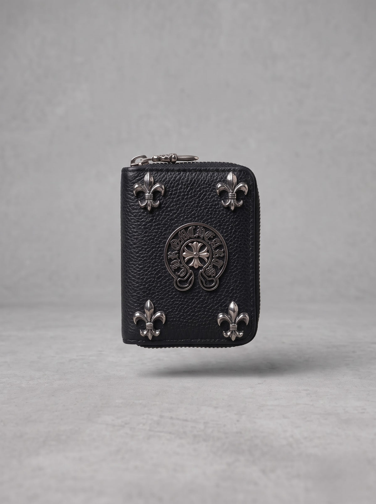 Noir Cross Emblem Zip Wallet