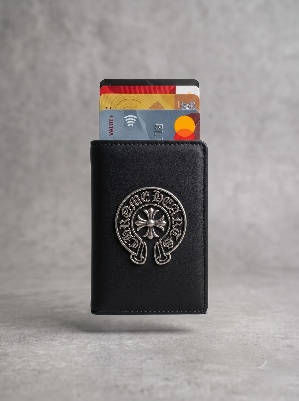 Black Chrome Emblem Card Wallet