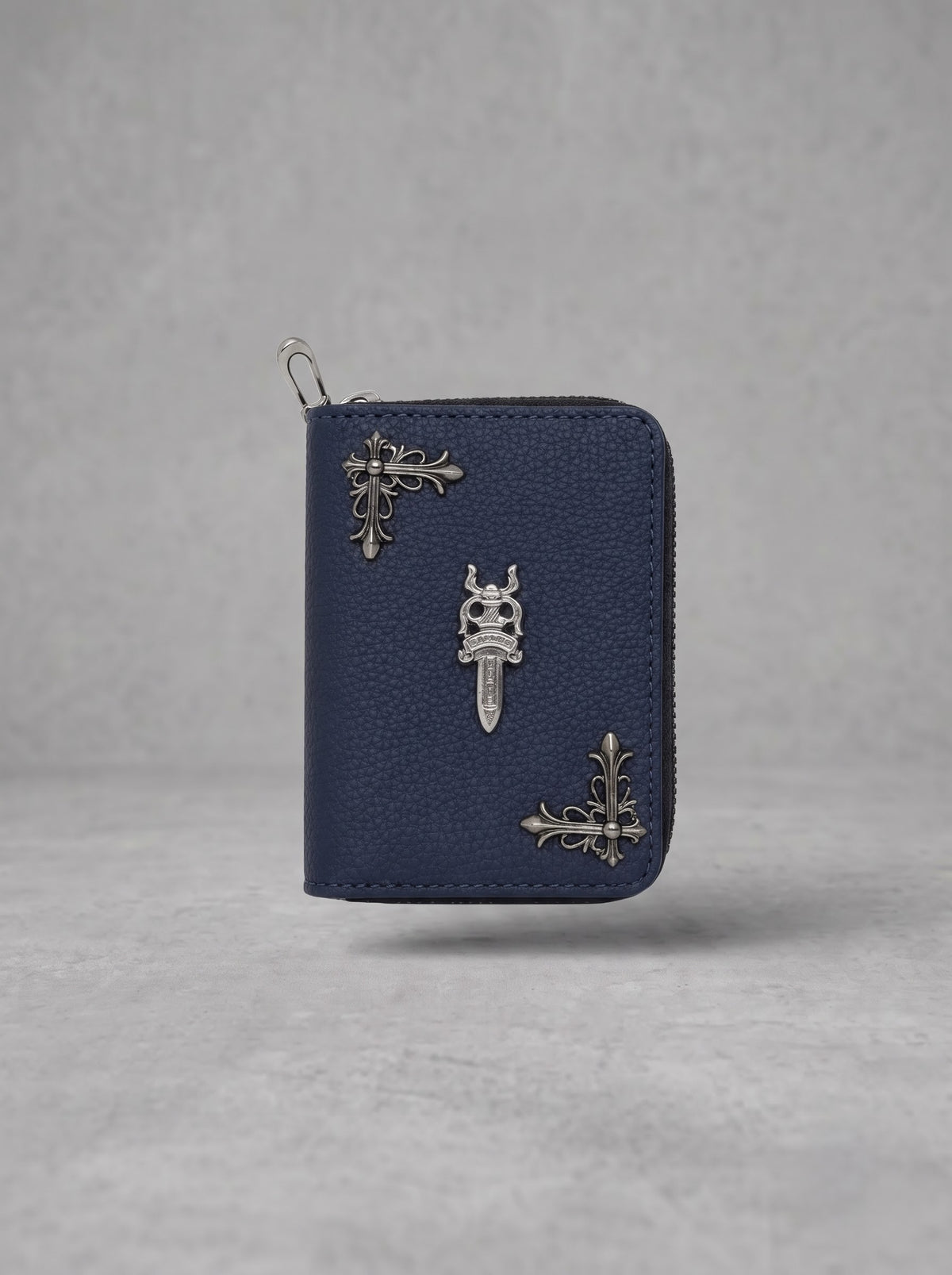 Midnight Gothic Blue Compact Zip Wallet