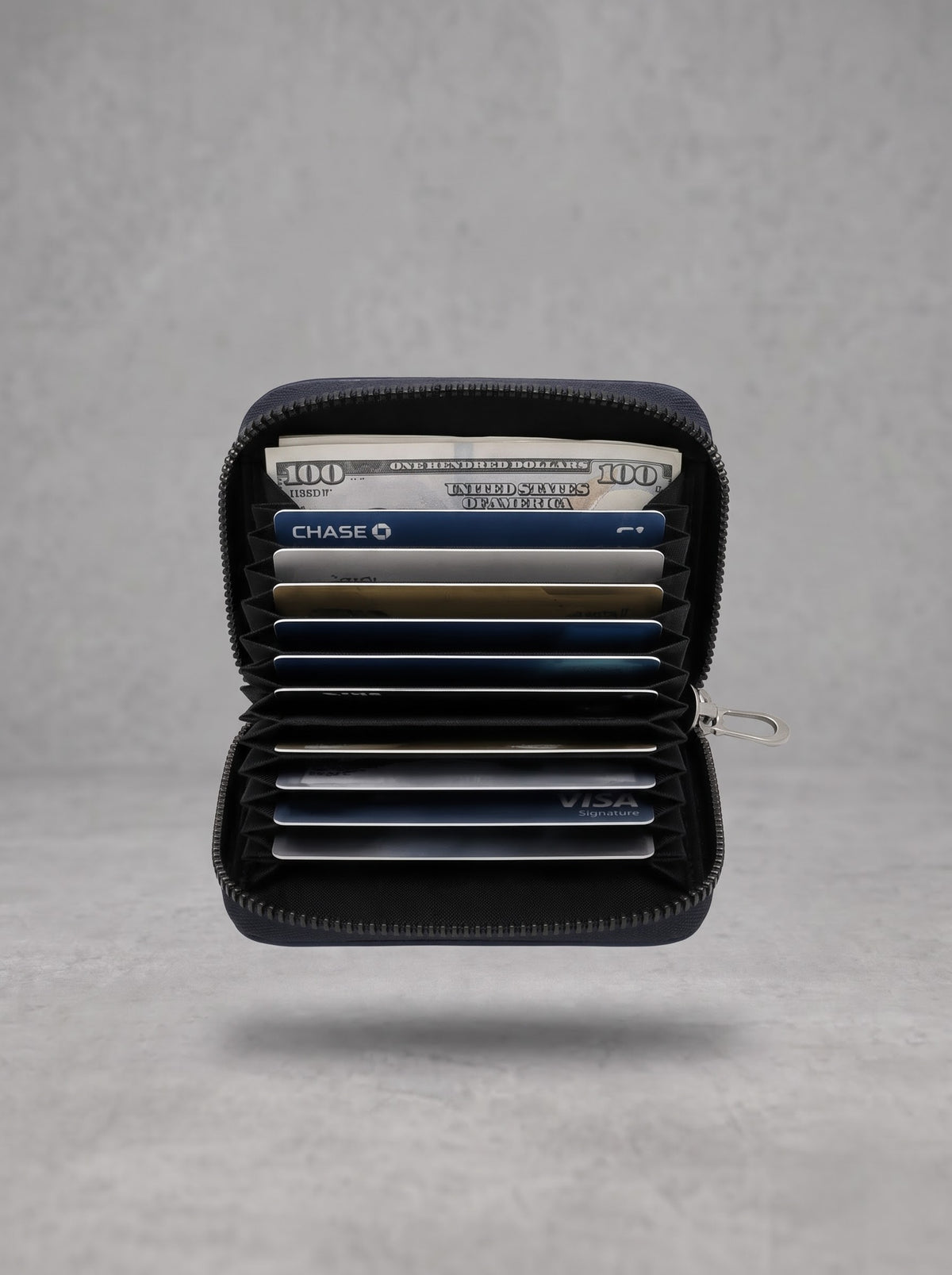 Midnight Gothic Blue Compact Zip Wallet