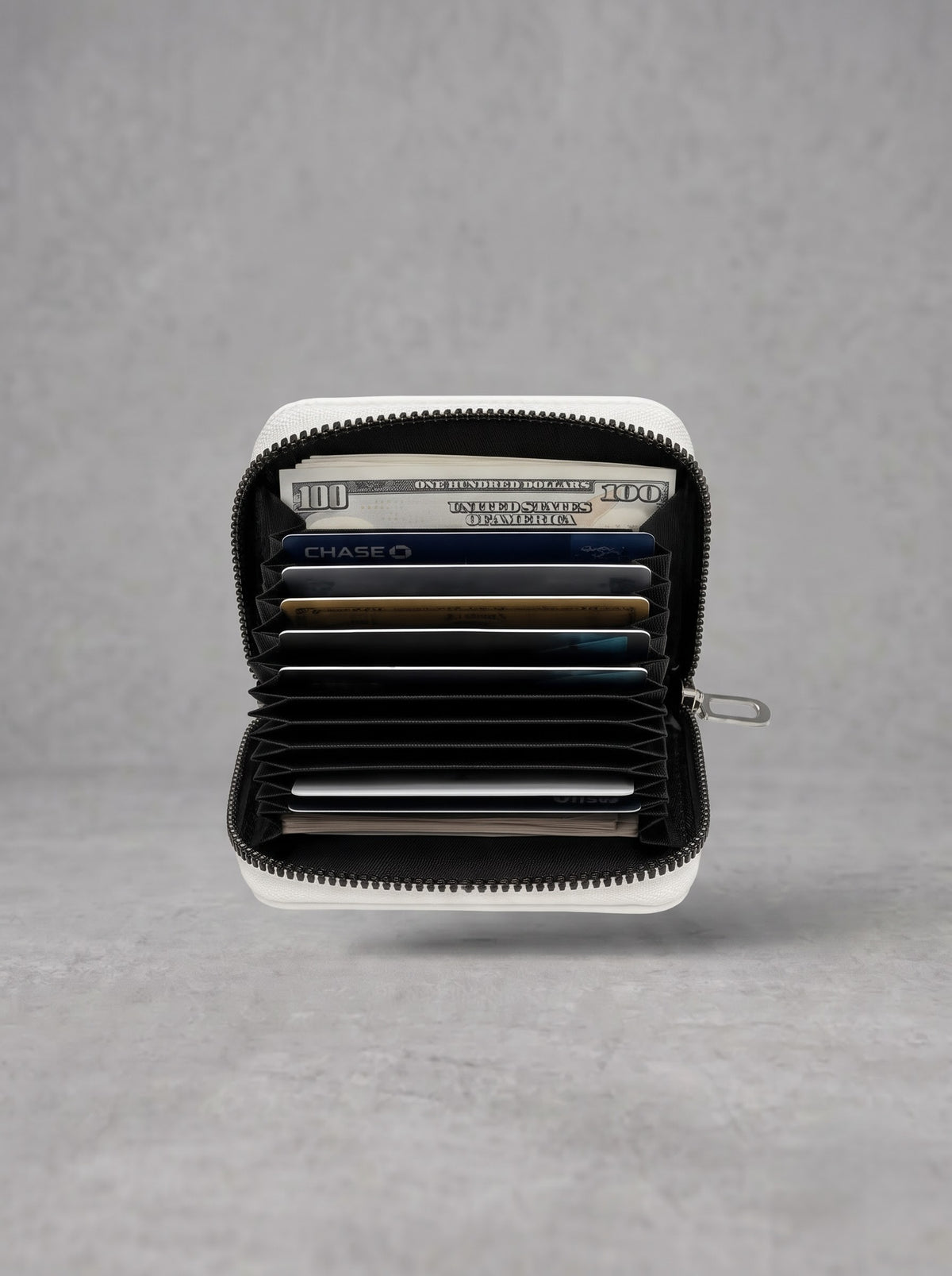 Luxe Crest Zip Card Holder Wallet