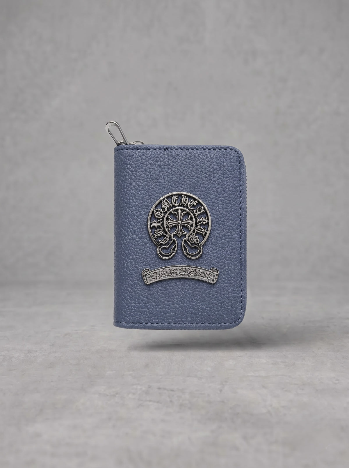 Blue Chrome Gothic Zip Card Wallet