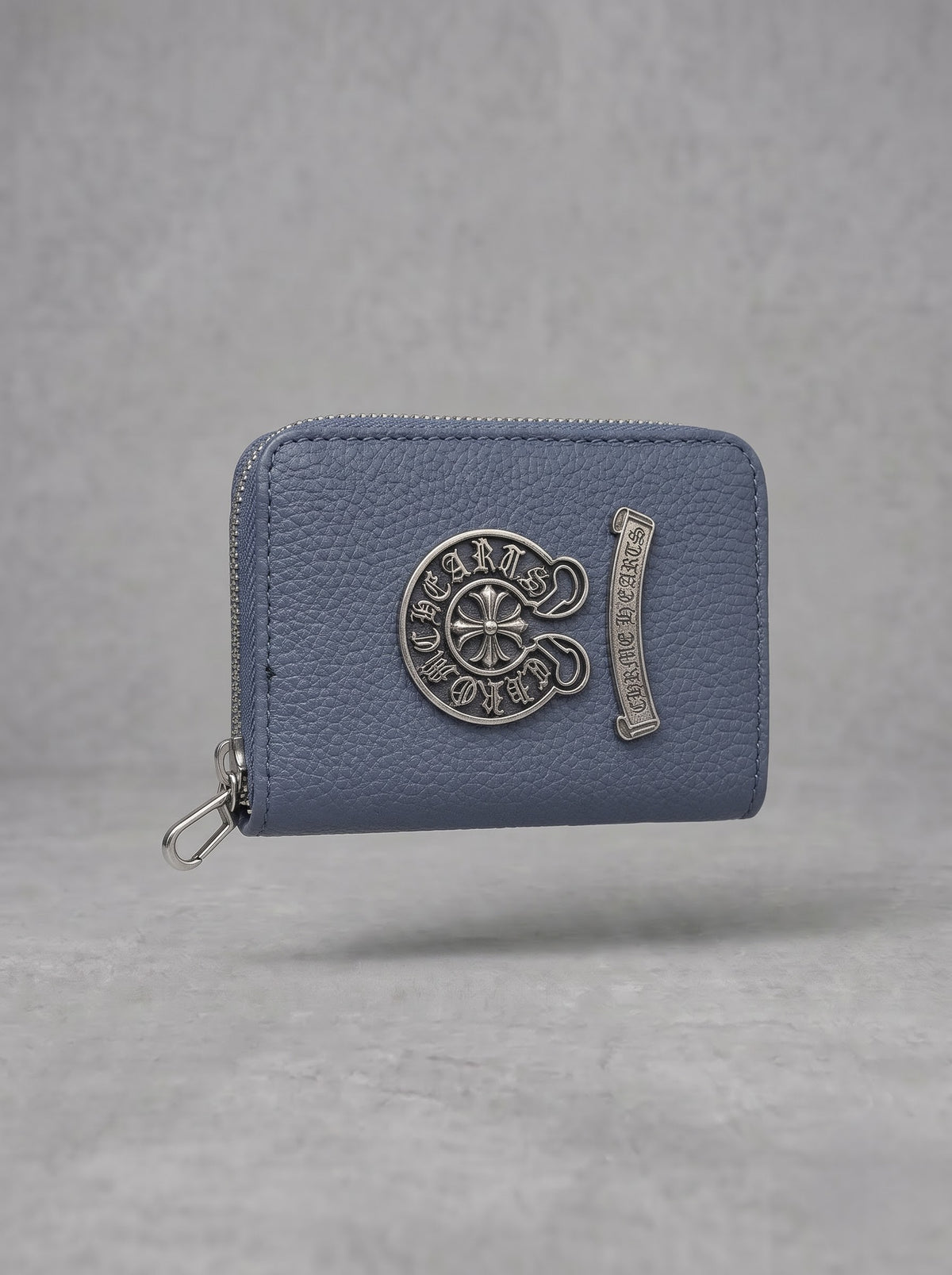 Blue Chrome Gothic Zip Card Wallet