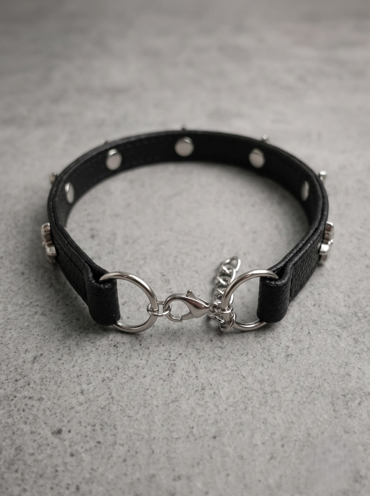 Gothic Cross Leather Choker