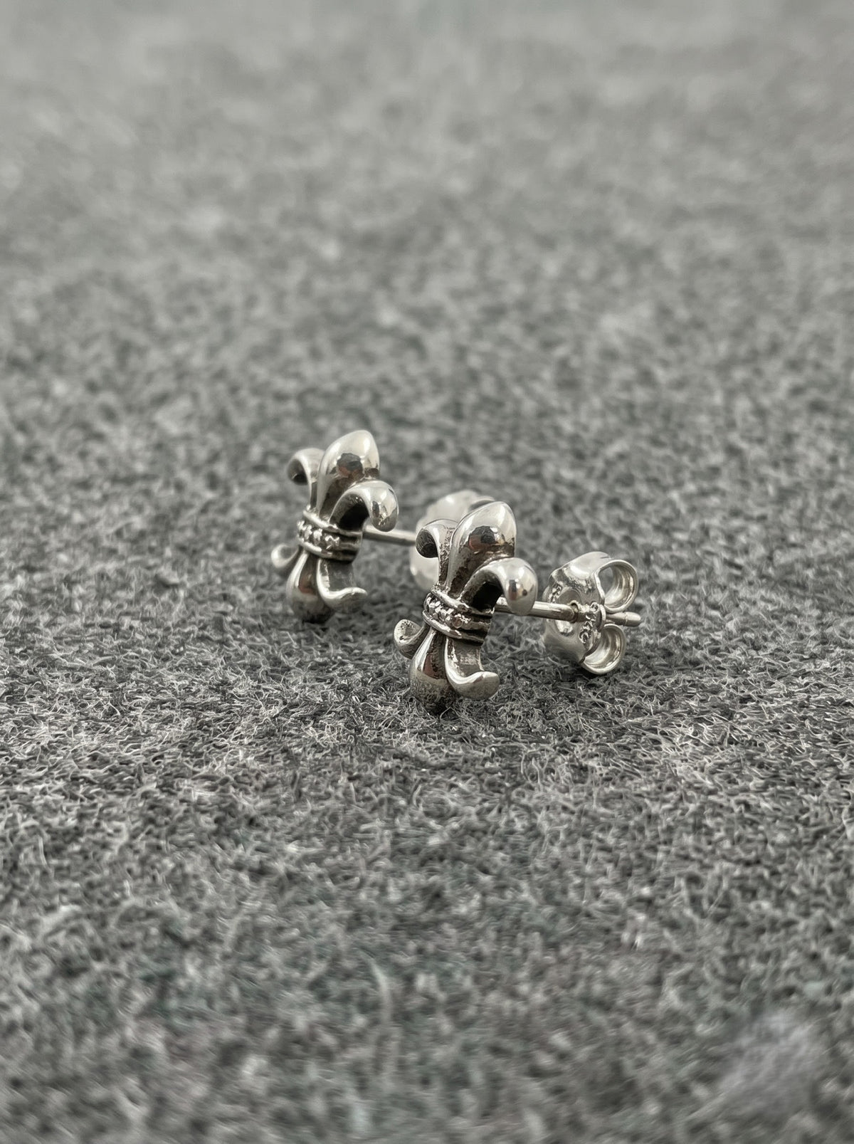 Silver Fleur Stud Earrings