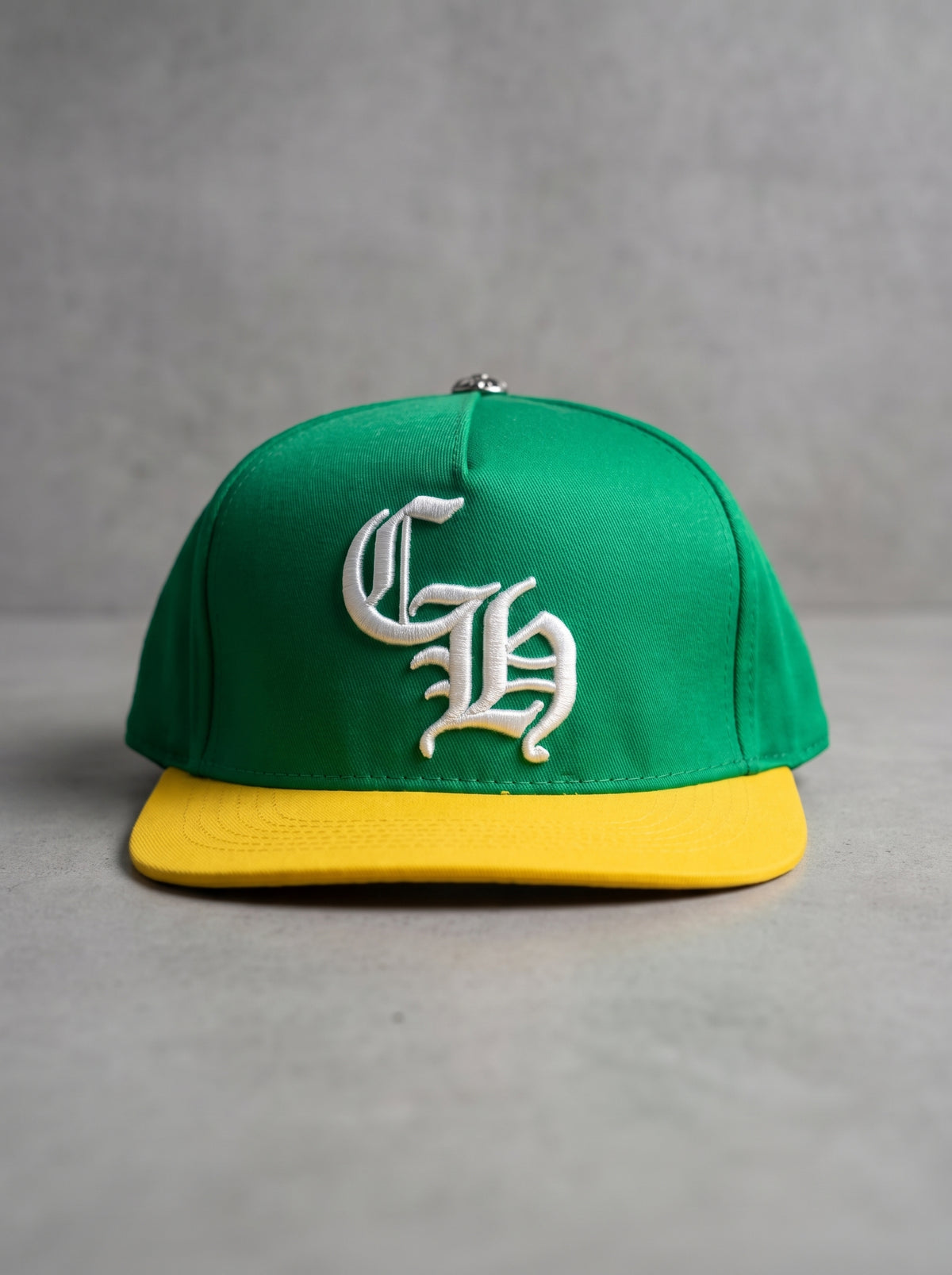 Chrome Hearts Gothic Monogram Two-Tone Snapback (Green/Yellow)