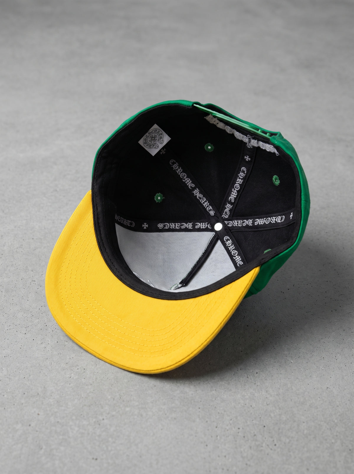 Chrome Hearts Gothic Monogram Two-Tone Snapback (Green/Yellow)