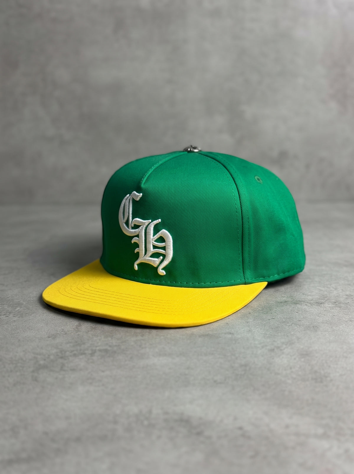 Chrome Hearts Gothic Monogram Two-Tone Snapback (Green/Yellow)